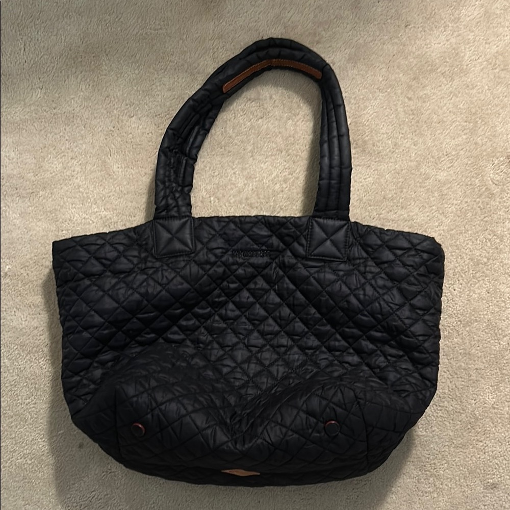 MZ Wallace Black Quilted Nylon Tote